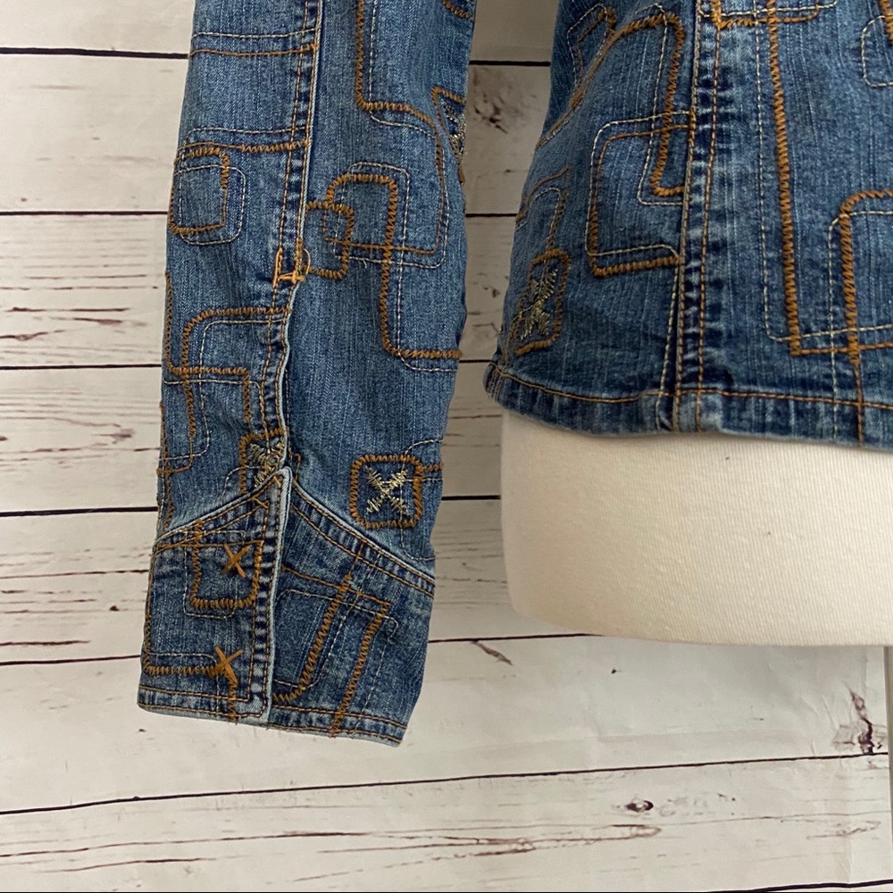 Ruby Rd Embroidered Jean Jacket Medium - Picture 7 of 9